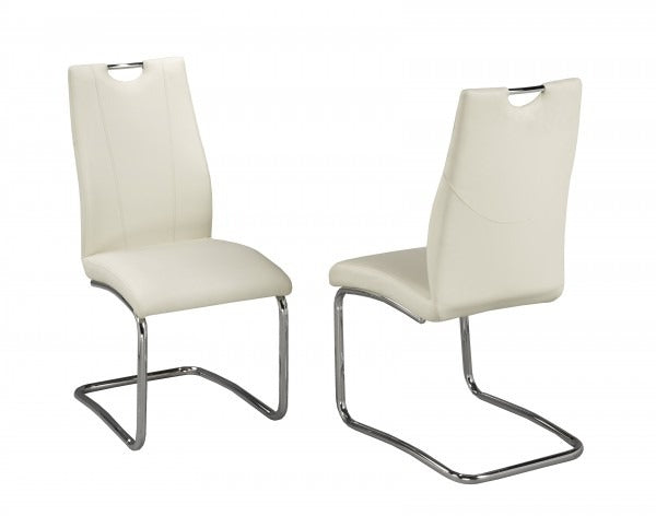 Opulent Dining Chair Set of 2 – Modern Upholstered Chairs with Chrome Legs and Plush Comfort Seating