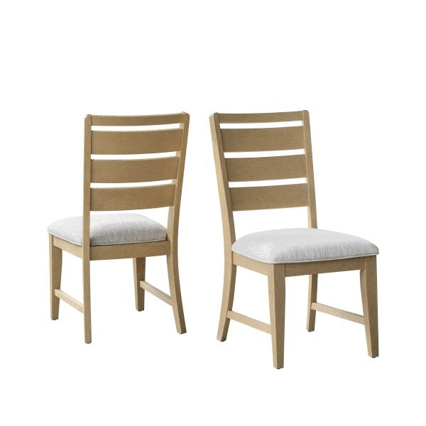 Diamond Crest Cosima Dining Chair Set of 2 – Solid Acacia & Rubberwood Chairs with 22kg Memory Foam Seating, 50mm Thick Legs, Splayed Design and Natural Finish Modern Dining Chairs