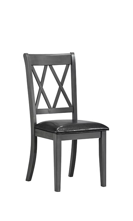 Lunviro 2-Piece Dining Chairs – Antique Grey Contemporary Finish with PU Upholstered Cushion Seats for Elegant Dining Spaces