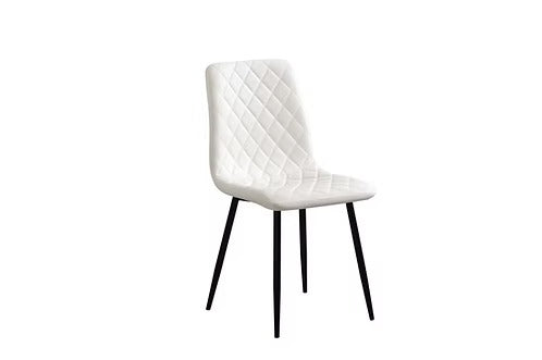 Alveron 6-Piece Modern White Upholstered Dining Chair Set with Black Legs