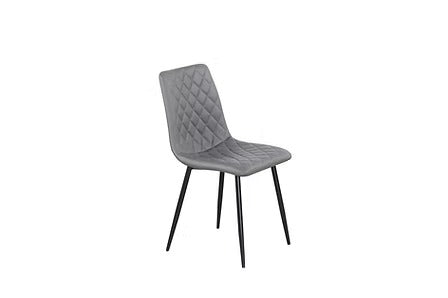 Alveron 6-Piece Modern Grey Upholstered Dining Chair Set with Black Legs
