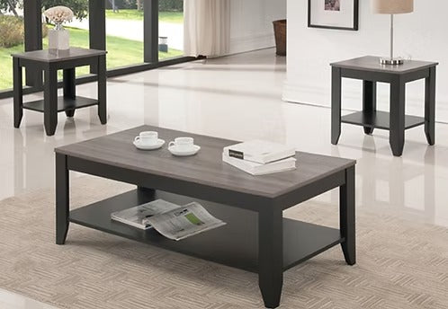 Iverro 3 Piece Coffee Table Set – Espresso Finish Coffee Table with Matching End Tables