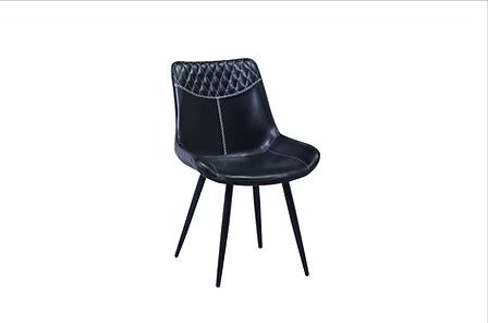 Kensora 2-Piece Modern Black PU Upholstered Dining Chair Set with Comfortable Cushioned Seat and Durable Black Legs for Dining Room, Kitchen & Café Use