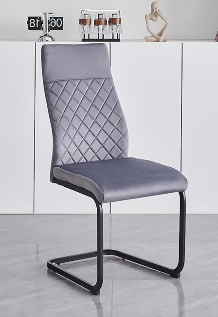 Noblevia 6-Piece Modern Black Velvet Dining Chair Set with Elegant Diamond Stitching (Copy)