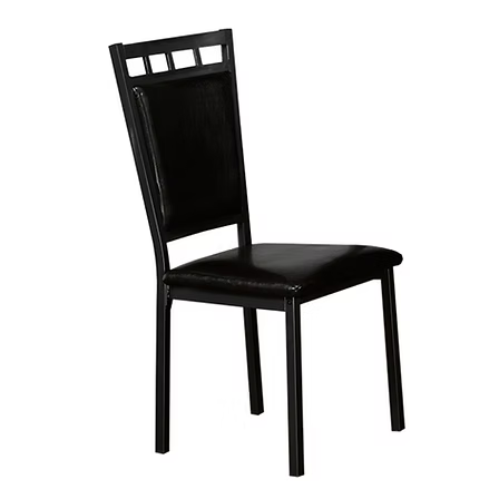 Norezzo 6-Piece Dining Chairs – Gun Metal Frame with Black PU Seats for Modern Dining & Kitchen Spaces