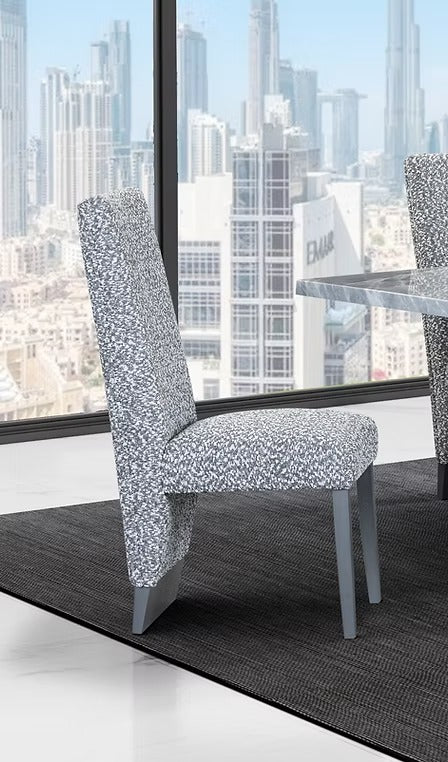 Maison Virel 2-Piece Modern Soft Grey Fabric Dining Chair Set with Plush Channel Tufting
