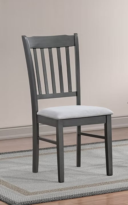 Calviro 2-Piece Dining Chairs – Contemporary Antique Grey Finish with Fabric Upholstered Cushion Seats for Elegant Dining Spaces