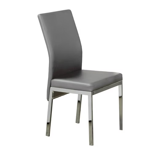 Ravelle 4-Piece Modern Grey Cushioned Dining Chair Set with Chrome Legs and Contemporary Design