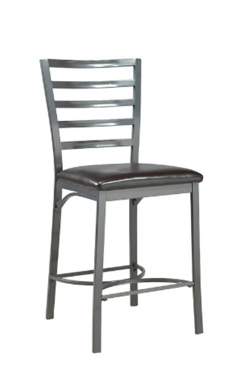 Soviano 2-Piece Modern Black PU Stool Set with Sleek Contemporary Design for Kitchen, Bar & Counter Use