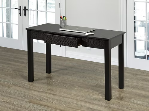 Wystro Modern Writing Desk with Pull-Out Storage Drawer in Espresso Finish for Home Office & Study Use