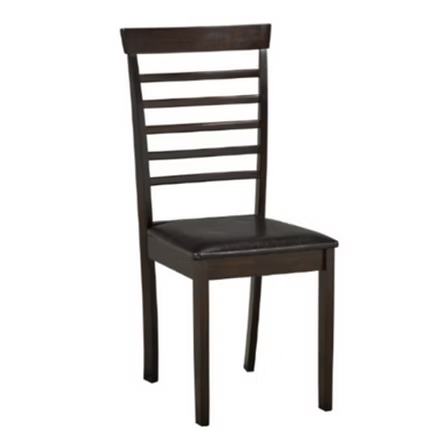 Calvero 2-Piece Modern Dining Chairs Set – Black Fabric Cushioned Seats with Strong Espresso Wooden Legs for Dining Room, Kitchen & Everyday Home Use