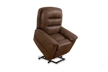 Lunvexa Lift Chair in Soft Brown PU with Wired Remote Control &amp; High-Density Comfort Seating