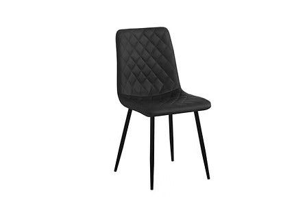 Alveron 6-Piece Modern Black Upholstered Dining Chair Set with Black Legs