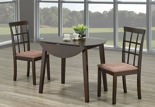 Arvessa 3-Piece Dinette Set – 36" Round Dining Table with 2 Matching Chairs