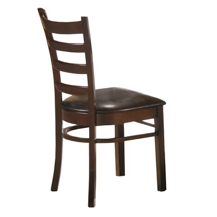 Elviano Dining Chair – Black PU Cushion Seat with Espresso Wooden Legs for Modern Dining & Home Comfort