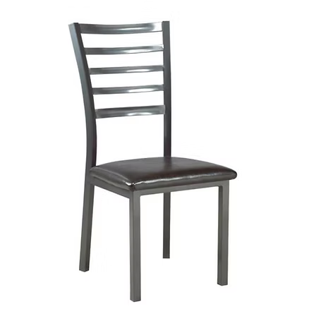 Orviano Modern Dining Chair – Premium Grey Metal Frame with Luxury PU Leather Seat (4-Piece Set) for Kitchen &amp; Dining Space Elegance