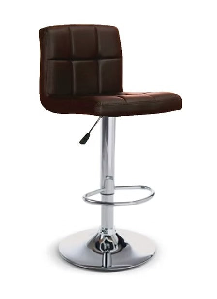 Bellarix Modern Espresso PU Swivel Bar Stool with Adjustable Height, Chrome Frame &amp; Steel Footrest for Kitchen Island &amp; Counter Use