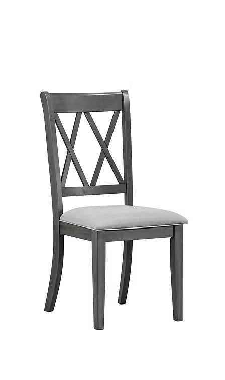 Lunviro 2-Piece Dining Chairs – Antique Grey Contemporary Finish with Fabric Upholstered Cushion Seats for Elegant Dining Spaces