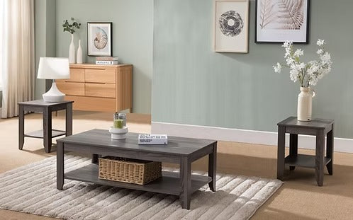 Arvexa 3 Piece Coffee Table Set – Modern Reclaimed Wood-Look Coffee Table with Matching End Tables