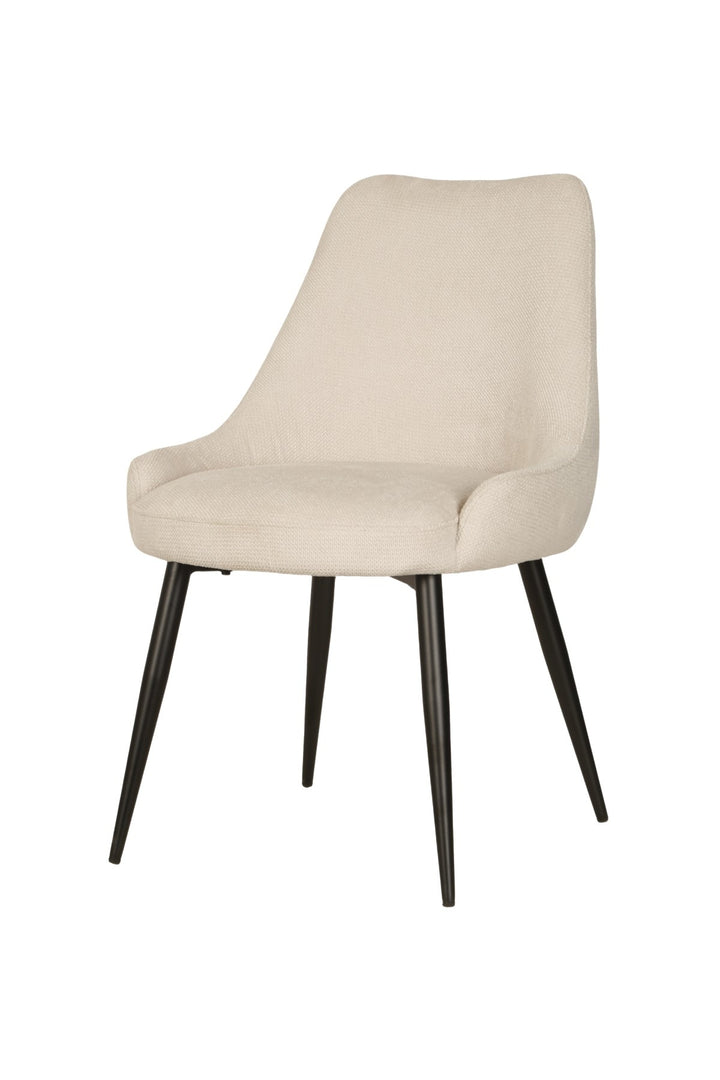 Pinehurst Dining Chairs Set of 2 – Contemporary Textured Fabric Chairs with Curved Back and Splayed Legs