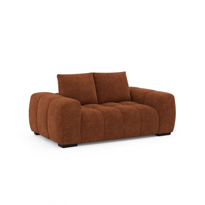 Stonebrook Rust Love Seat – Premium Polyester Upholstery with Plush Cushioning, Deep Seating And Contemporary Design for Modern Living Room