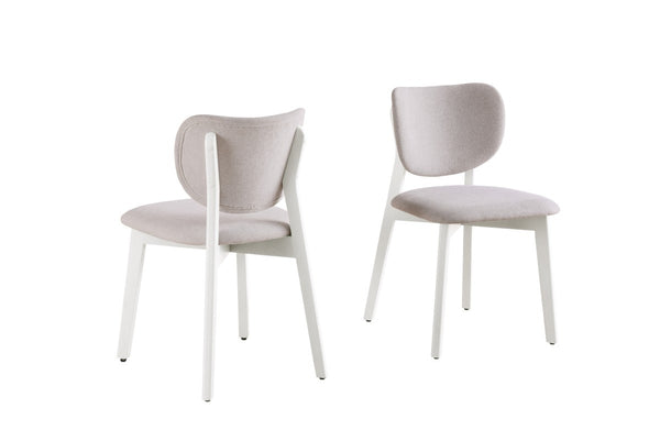 Golden Arc Dining Chair Set of 2 – Modern Upholstered Chairs with Curved Backrest, Rubberwood Frame and Contemporary Design