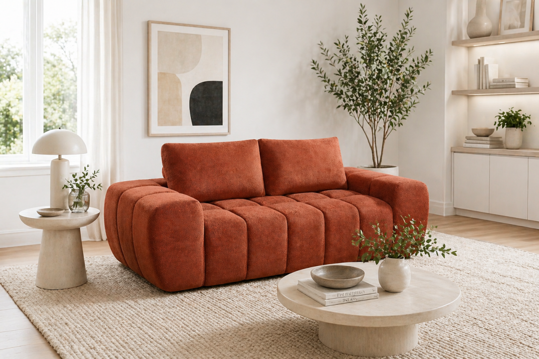 Valdoro Taupe Modern Fabric Sofa with Pocket Coil Support & Deep Cushioned Seating