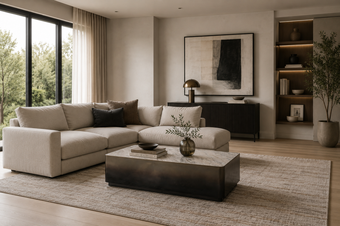 Verona Elite Luxury Marble Coffee Table with Gold Metal Frame & White Grey Veined Top for Modern Elegant Living Rooms