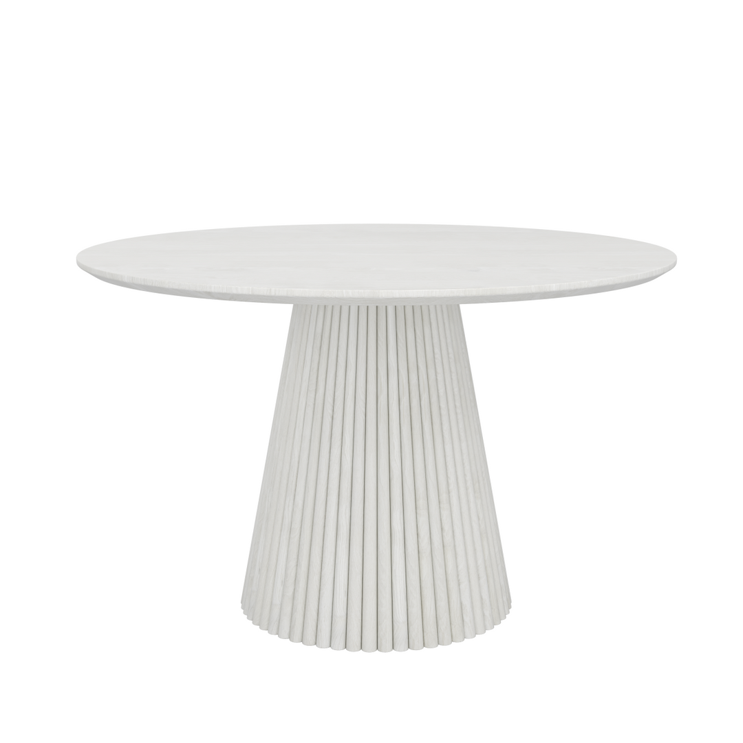 Rovano Round Dining Table with Fluted Pedestal Base | Modern Sculptural Contemporary Center Table Design