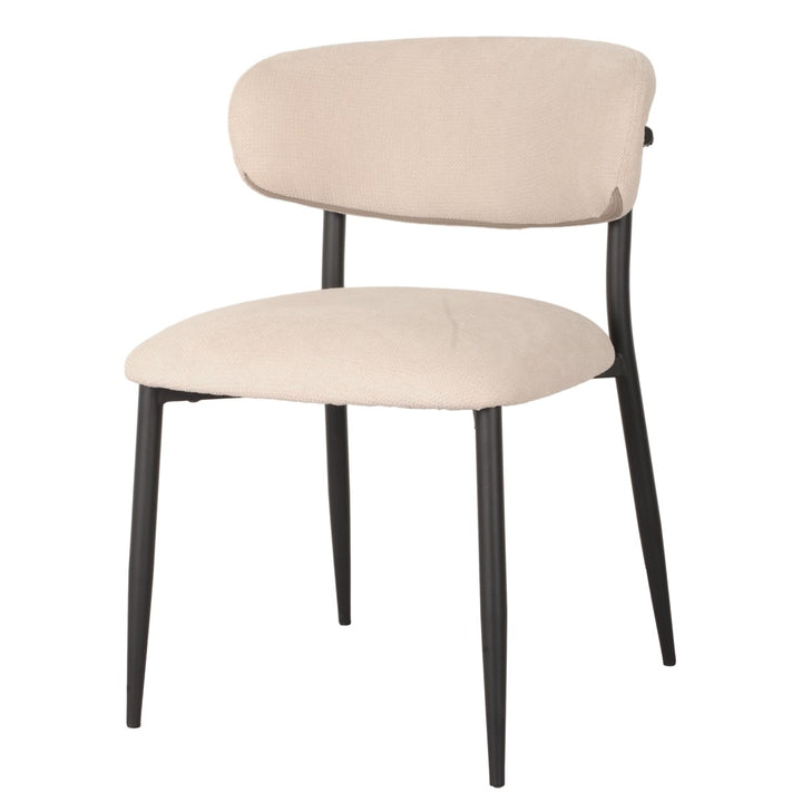 Prestige Dining Chair Set of 2 – Modern Upholstered Chairs with Curved Back, Premium Fabric and Splayed Legs Design