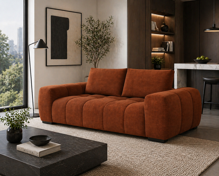 Millstone Rust Brown Sofa – Premium Modern Comfort Seating with Plush Polyester Upholstery, Deep Seating And Contemporary Design for Living Room