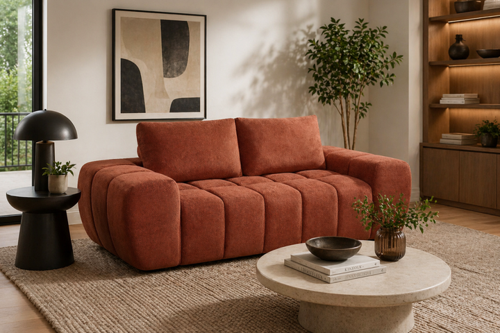 Valdoro Taupe Modern Fabric Sofa with Pocket Coil Support & Deep Cushioned Seating