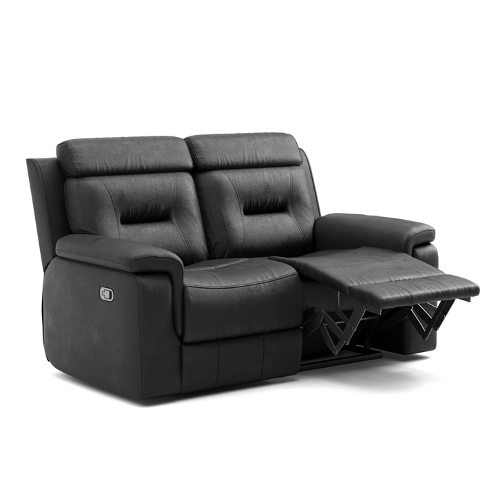 Norwood Midnight Black Recliner Loveseat – Premium Leather Upholstery, Plush Cushioning, Smooth Reclining Mechanism And Contemporary Comfort Seating for Modern Living Room