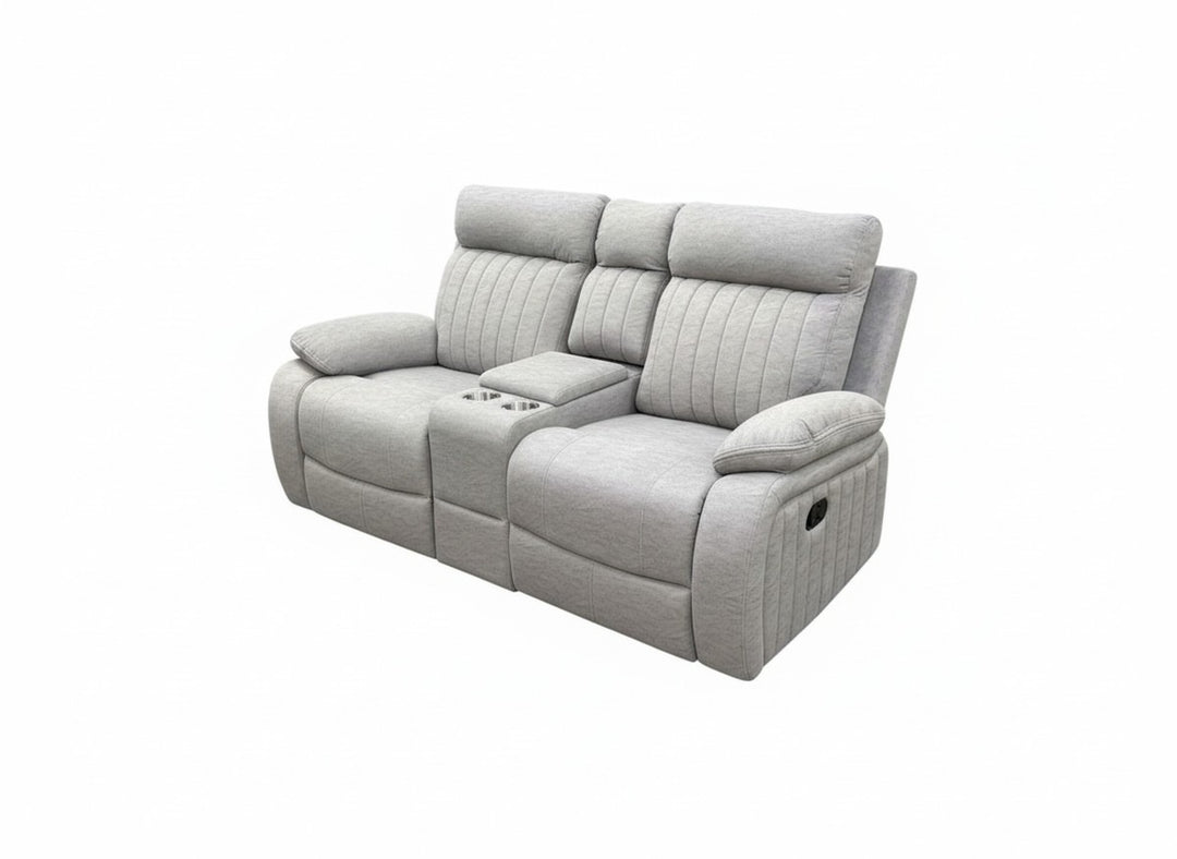 Lakehurst Recliner Sofa with Drop-Down Tray and Built-In Cup Holders – Premium Classic Comfort Reclining Seating for Living Room, Family Room &amp; Entertainment Areas