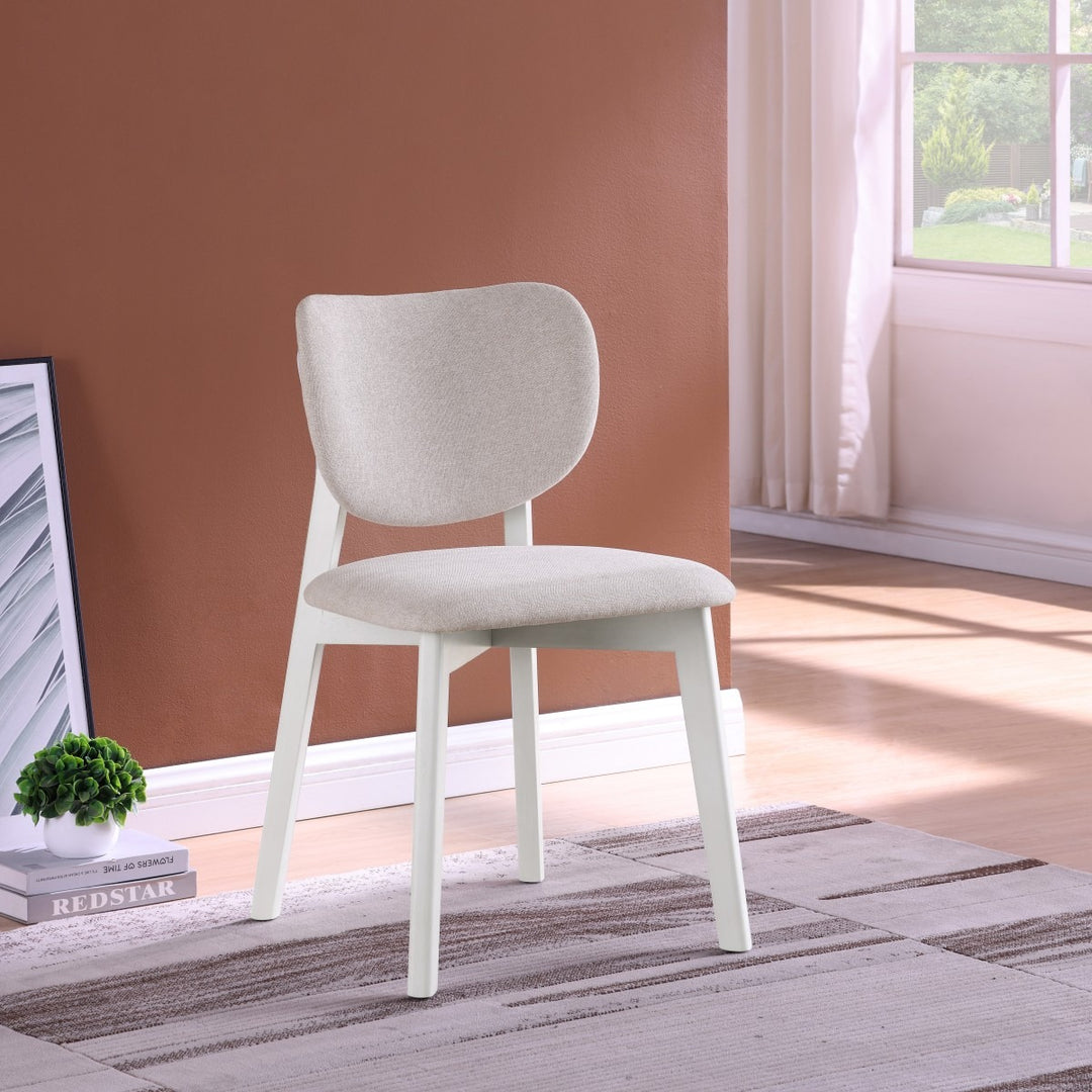 Golden Arc Dining Chair Set of 2 – Modern Upholstered Chairs with Curved Backrest, Rubberwood Frame and Contemporary Design