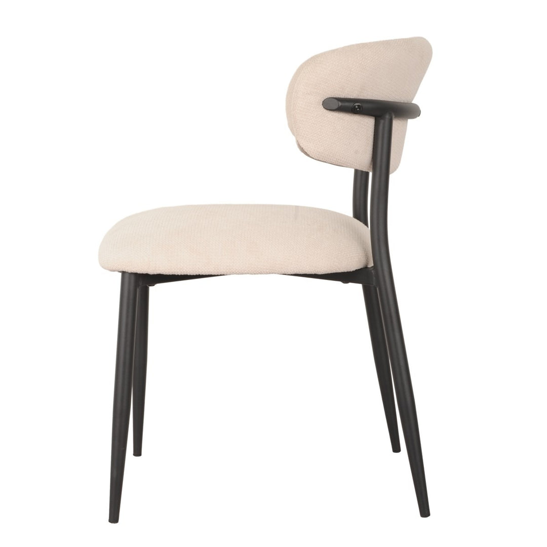 Prestige Dining Chair Set of 2 – Modern Upholstered Chairs with Curved Back, Premium Fabric and Splayed Legs Design