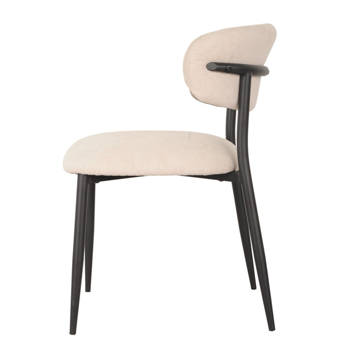 Prestige Dining Chair Set of 2 – Modern Upholstered Chairs with Curved Back, Premium Fabric and Splayed Legs Design