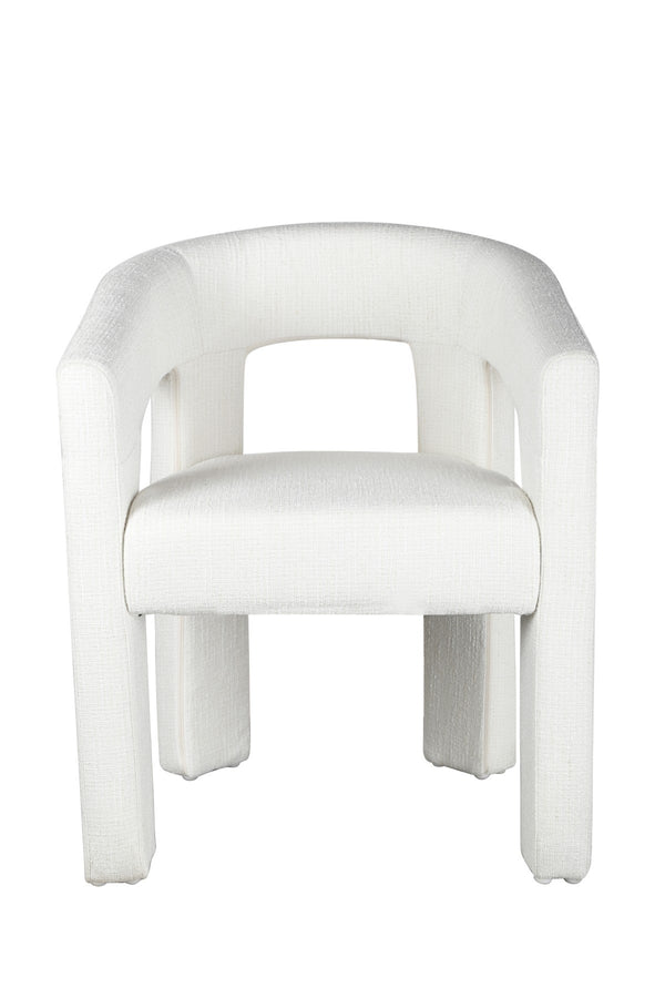 Eterno Dining Chair – Modern Upholstered Chair with Curved Backrest, Armrests and Plush Comfort Seating