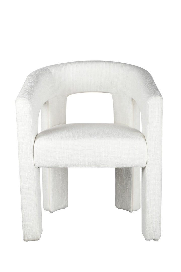 Eterno Dining Chair – Modern Upholstered Chair with Curved Backrest, Armrests and Plush Comfort Seating