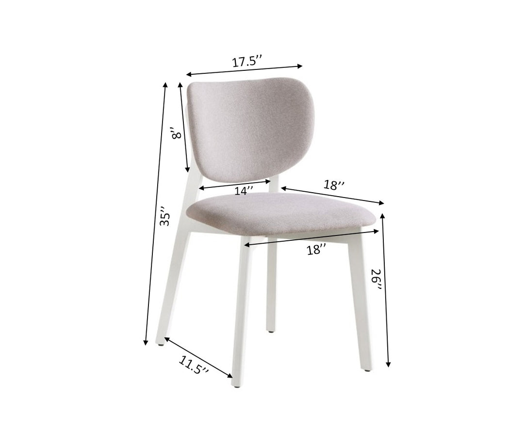 Golden Arc Dining Chair Set of 2 – Modern Upholstered Chairs with Curved Backrest, Rubberwood Frame and Contemporary Design