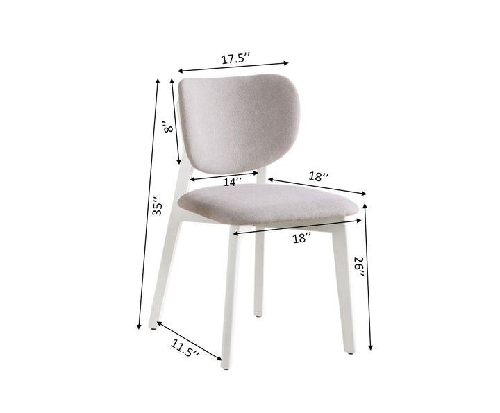 Golden Arc Dining Chair Set of 2 – Modern Upholstered Chairs with Curved Backrest, Rubberwood Frame and Contemporary Design