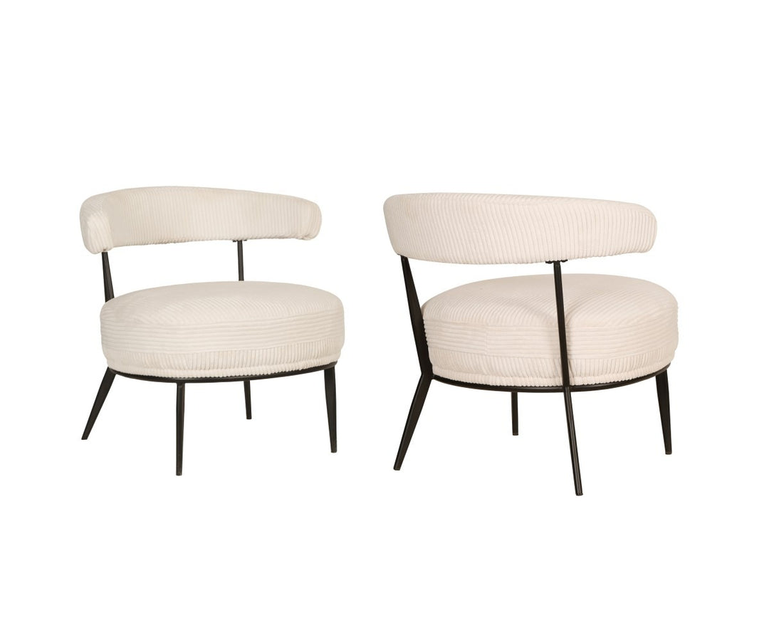 Royal Zenith Ariana Accent Chair – Modern Curved Back Accent Chair with Premium Textured Fabric Upholstery, Powder-Coated Splayed Legs and Contemporary Design Living Room Chair