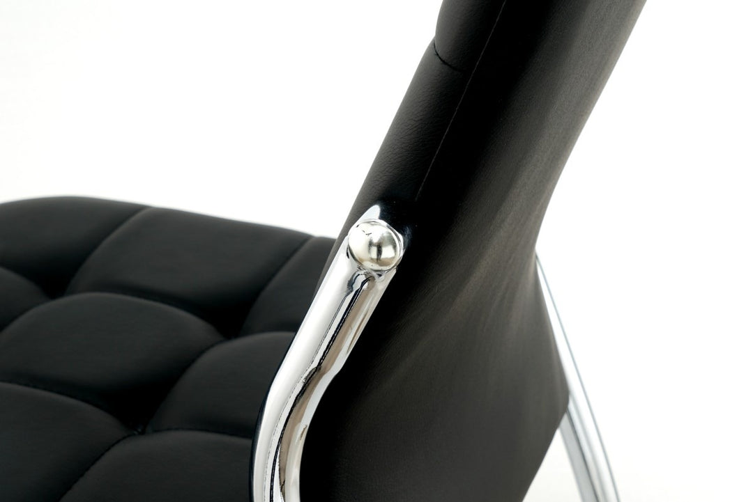 Redmont Contemporary Dining Chairs Set of 4 – Upholstered Armless Chairs with Chrome Finished Splayed Legs