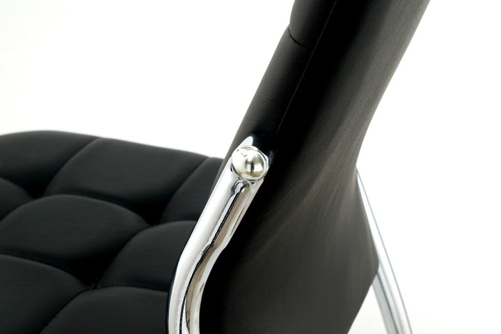 Redmont Contemporary Dining Chairs Set of 4 – Upholstered Armless Chairs with Chrome Finished Splayed Legs