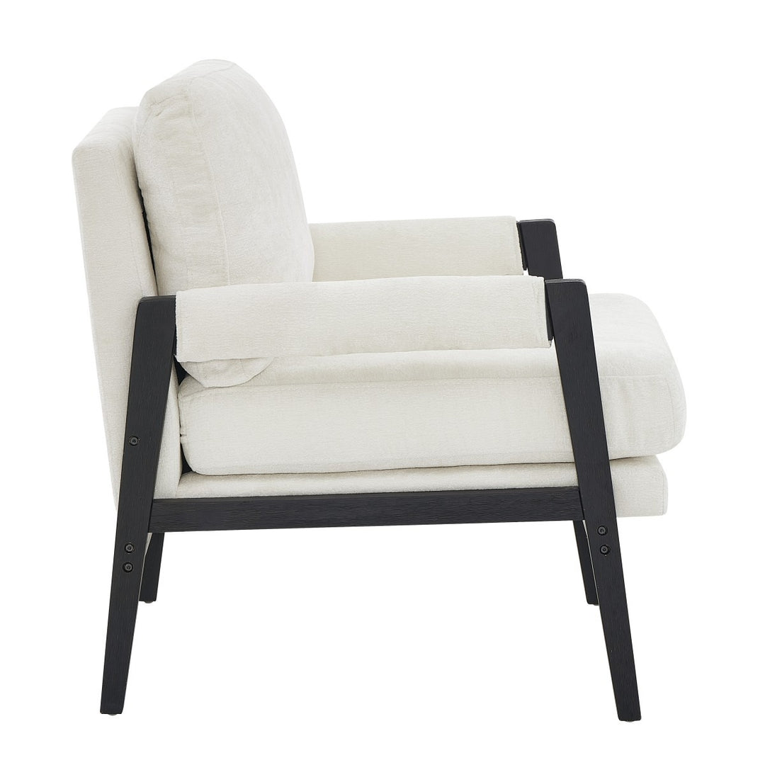 Lumina Modern Chenille Arm Chair with Midnight Black Wood Frame