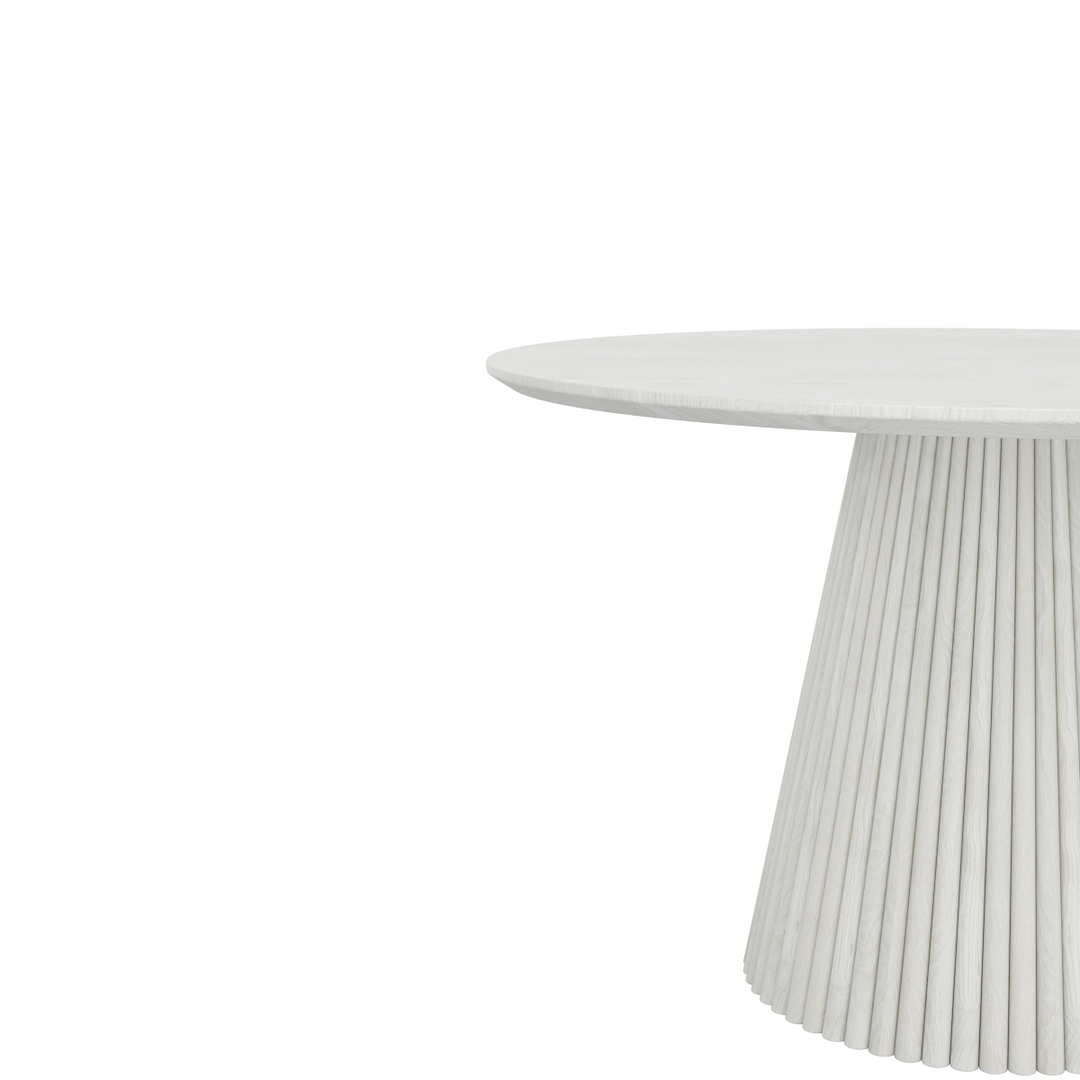 Rovano Round Dining Table with Fluted Pedestal Base | Modern Sculptural Contemporary Center Table Design