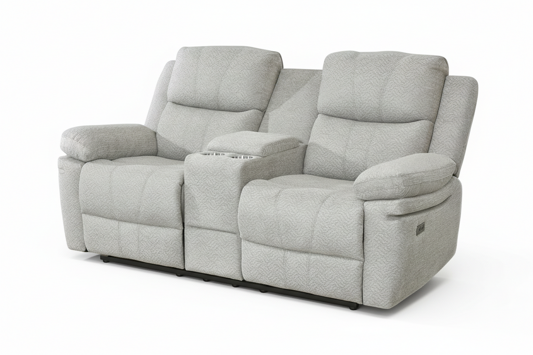 Opulence Recliner Sofa – Modern Dual Power Recliner with Center Console, USB Charging Ports and Premium Comfort Seating