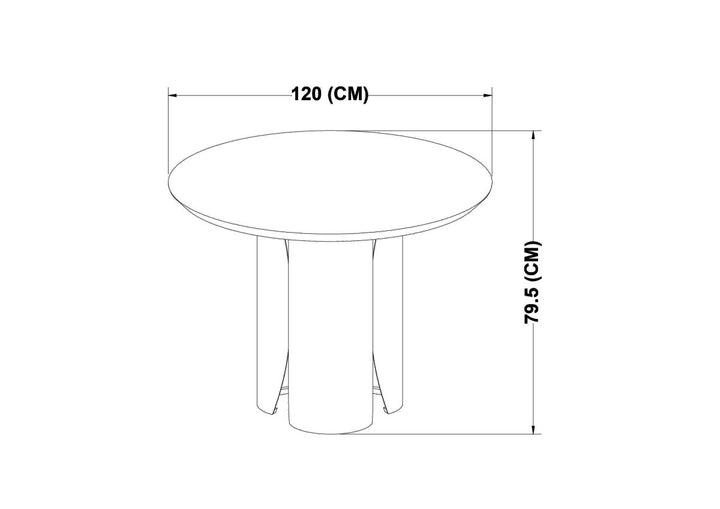 Zarelli Luxury Solid Mango Wood Round Dining Table with Black Sculptural Metal Pedestal Base | Contemporary Elegance