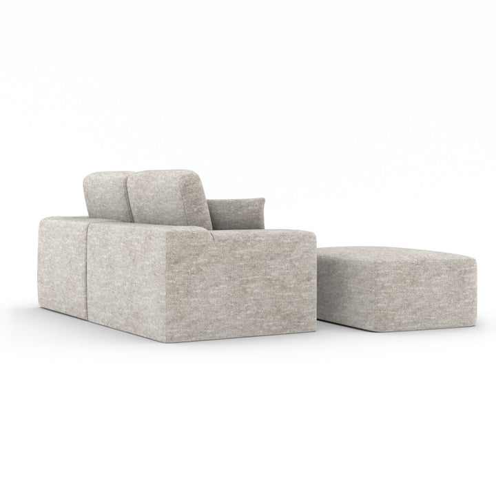 Simone Modern Compression Sectional Sofa with Ottoman, Pocket Coil Support & Premium Fabric Upholstery