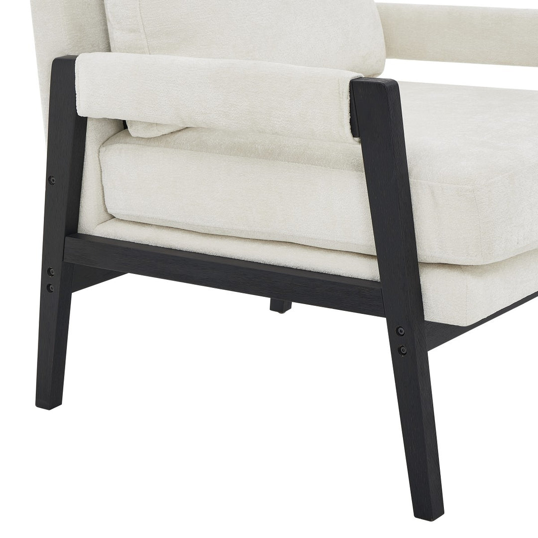 Lumina Modern Chenille Arm Chair with Midnight Black Wood Frame